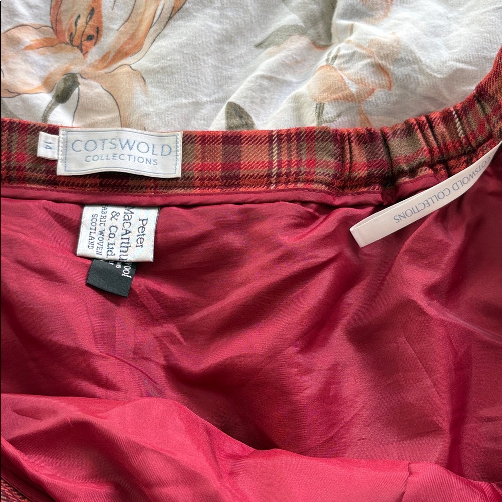 Cotswold Collections Red and Brown Plaid Skirt - Picture 3 of 4
